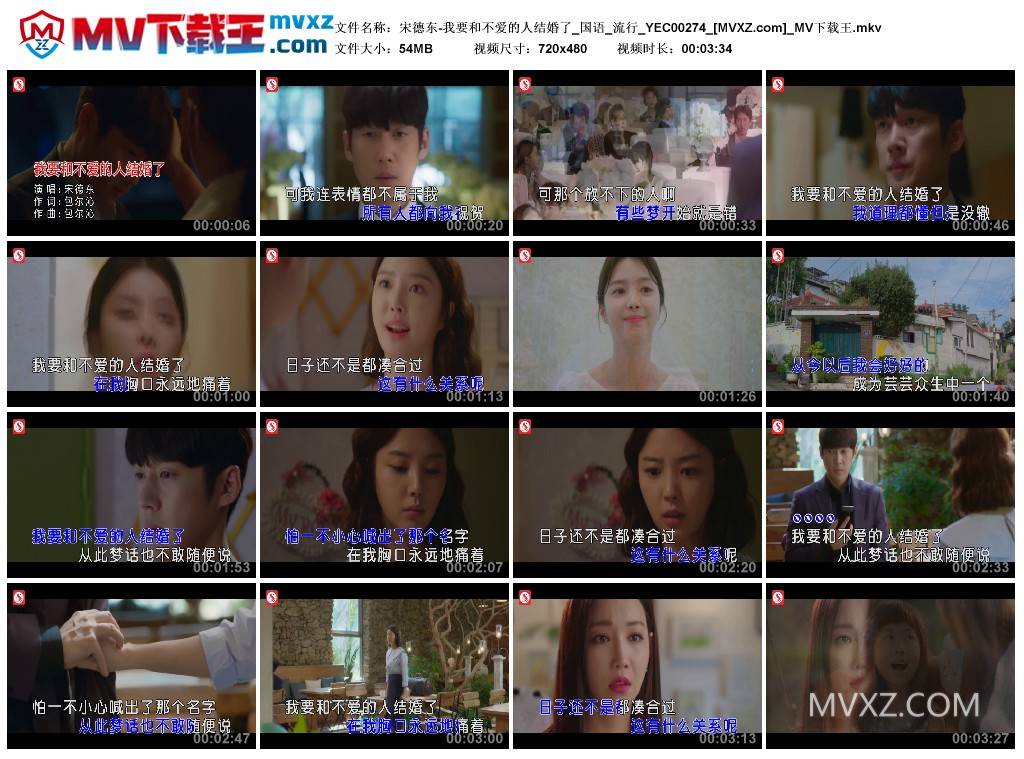 宋德东-我要和不爱的人结婚了_国语_流行_YEC00274